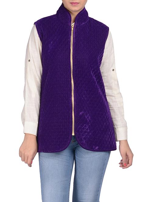 purple velvet gilet jacket - 12568764 - Very Small Image - 1
