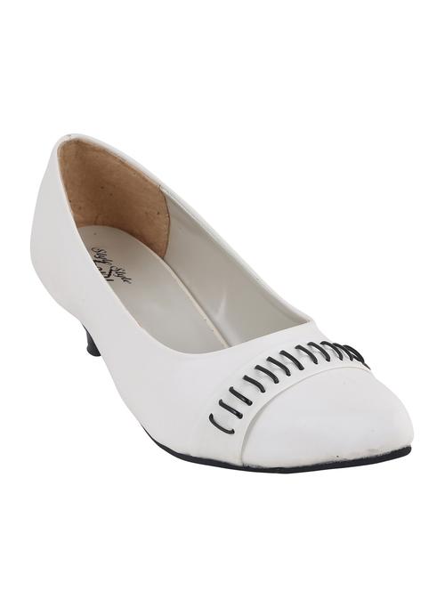 white leatherette slip on pumps - 12569603 - Very Small Image - 1