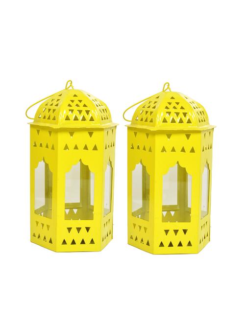 decorate india yellow iron lantern set - 12572848 - Very Small Image - 1