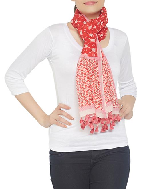 red cotton scarf - 12575224 - Very Small Image - 1