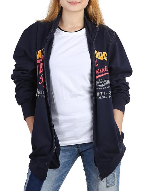 navy blue printed cotton jacket - 12578144 - Very Small Image - 1