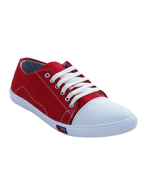 red canvas lace up sneakers - 12578193 - Very Small Image - 1
