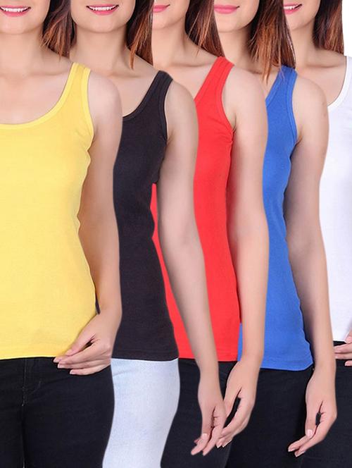 set of 5 multicolored cotton camisole  - 12580621 - Very Small Image - 1