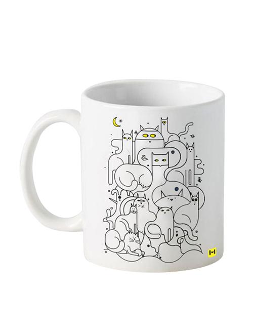 hamee customizable premium printed white ceramic coffee / tea mug " whiskers " - 12581012 - Very Small Image - 1