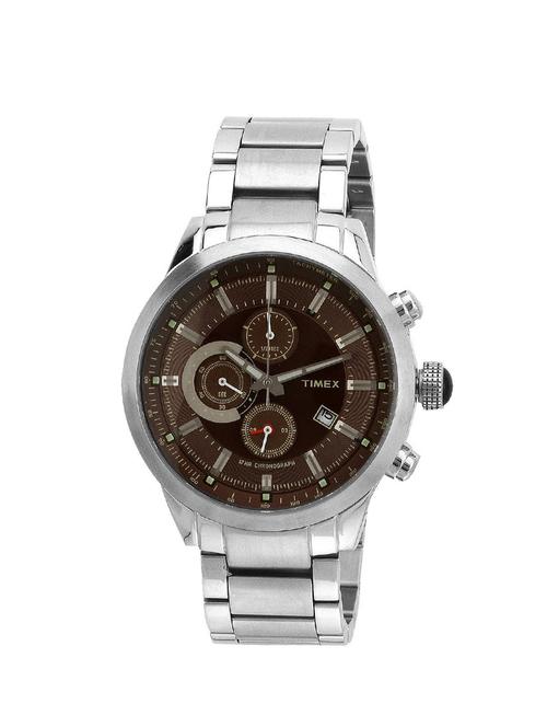 timex e class analogue brown dial chronograph  men's watch - tw000y401 - 12584797 - Very Small Image - 1