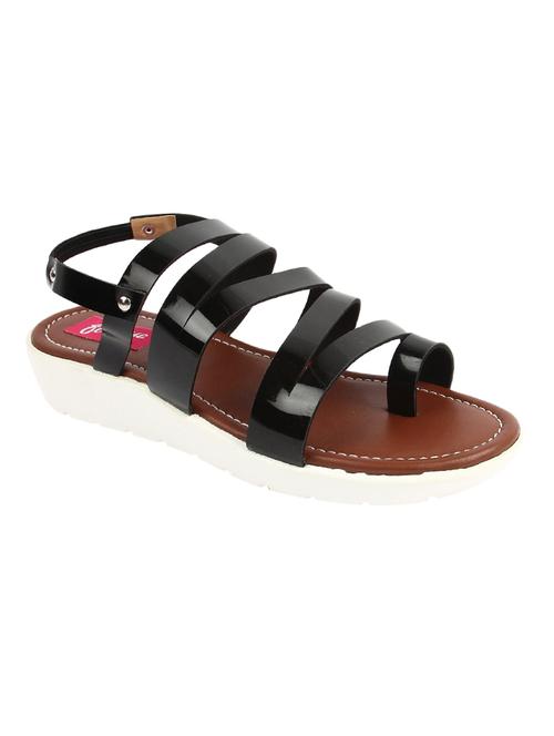 black leatherette flat forms sandals - 12585708 - Very Small Image - 1