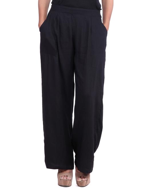 black viscose palazzos - 12585788 - Very Small Image - 1