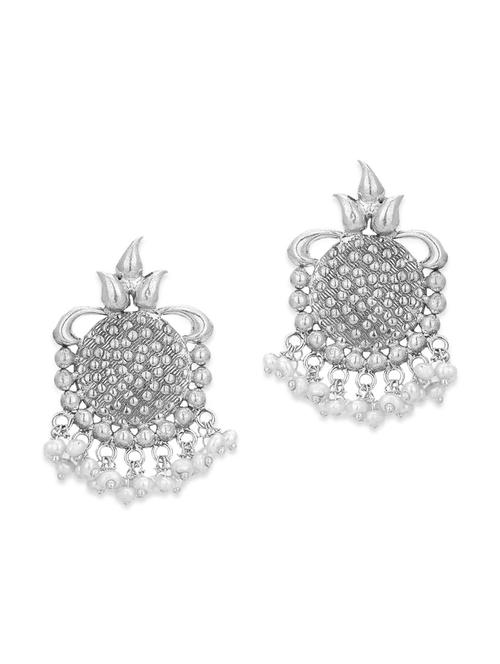 white silver drop earring - 12586512 - Very Small Image - 1