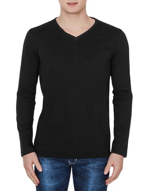 solid black cotton t-shirt - 12586894 - Very Small Image - 1