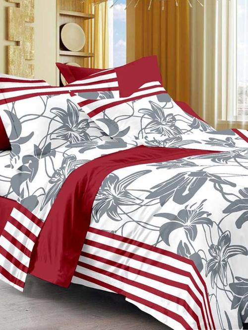 208 tc 100% cotton white 1 single bedsheet with 1 pillow cover - 12587312 - Very Small Image - 1