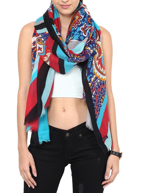 blue wool stole - 12587462 - Very Small Image - 1