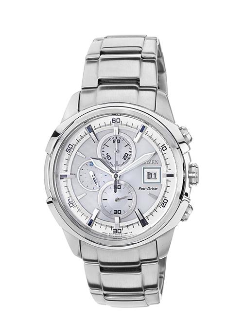 citizen white dial men's chronograph watch - ca0370-54a - 12588482 - Very Small Image - 1