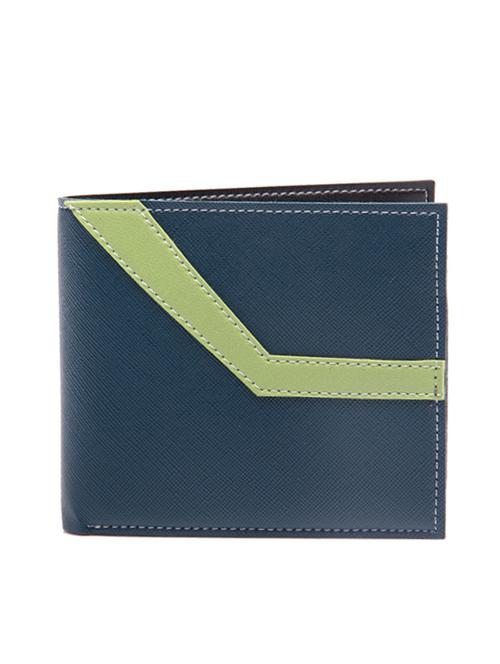 blue with green leatherette wallet - 12591282 - Very Small Image - 1