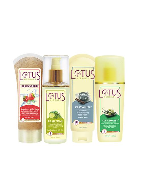 lotus herbals monthly oily skin rejuvenating combo 4pcs - 12592428 - Very Small Image - 1