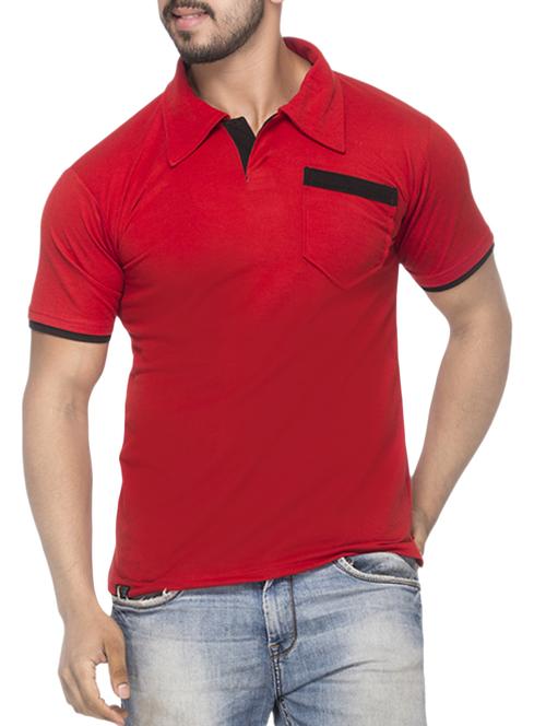 red cotton polo t-shirt - 12593294 - Very Small Image - 1