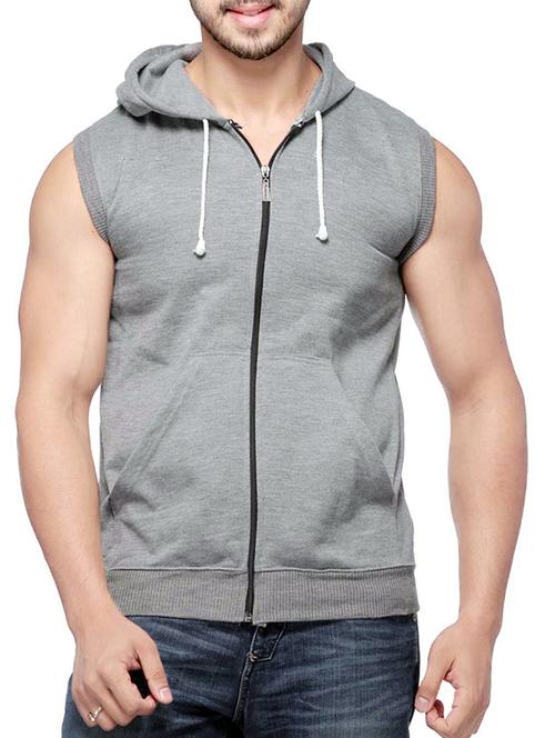 solid grey fleece sweatshirt - 12593506 - Very Small Image - 1