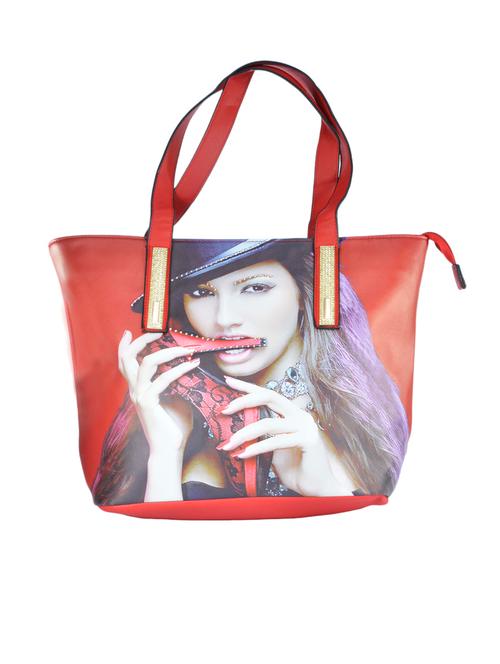 red leatherette  handbag - 12593579 - Very Small Image - 1