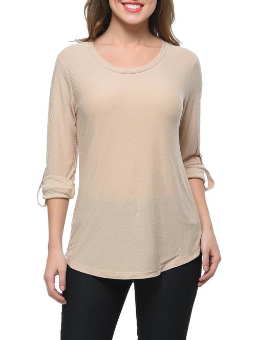 beige viscose regular top - 12593684 - Very Small Image - 1