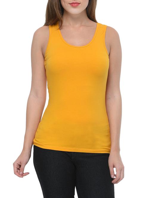 yellow cotton tank tee - 12593929 - Very Small Image - 1
