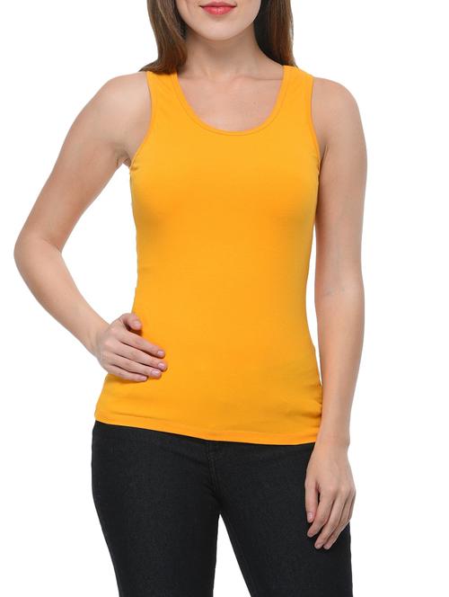 yellow cotton tank tee - 12593930 - Very Small Image - 1