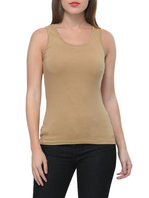 light brown cotton tank tee - 12593935 - Very Small Image - 1