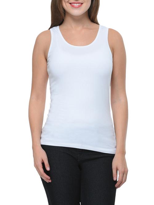 White Cotton Tank Tee - 12593937 - Very Small Image - 1