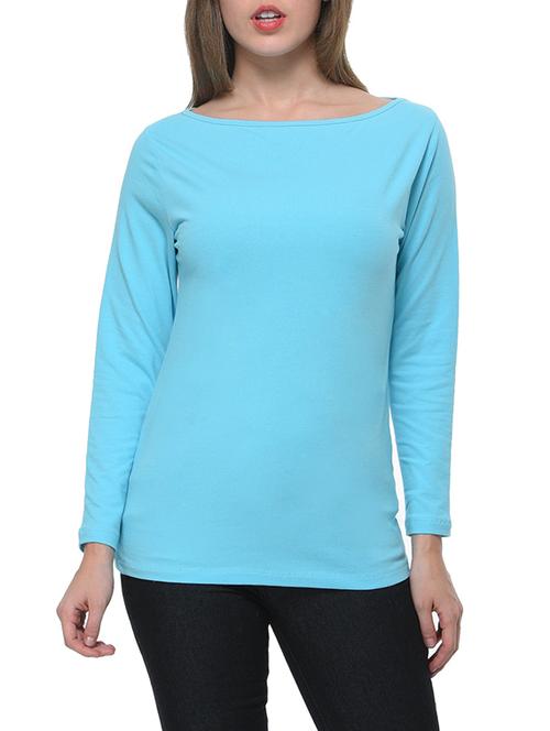light blue cotton regular top - 12593962 - Very Small Image - 1