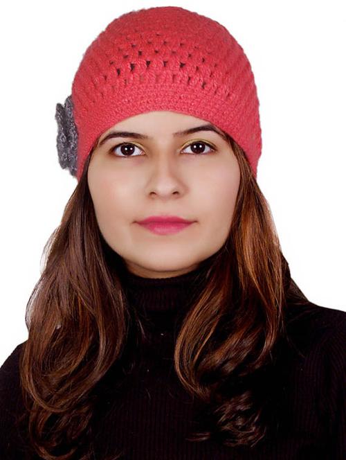 pink cotton winter cap - 12594565 - Very Small Image - 1