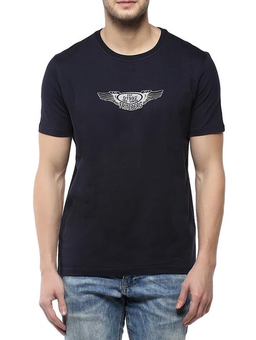 navy blue cotton tshirt - 12619260 - Very Small Image - 1