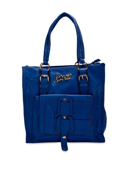 textured royal blue faux leather handbag - 1262425 - Very Small Image - 1