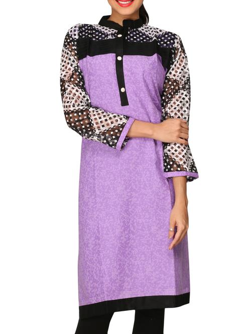 violet dupion silk kurti - 1263202 - Very Small Image - 1