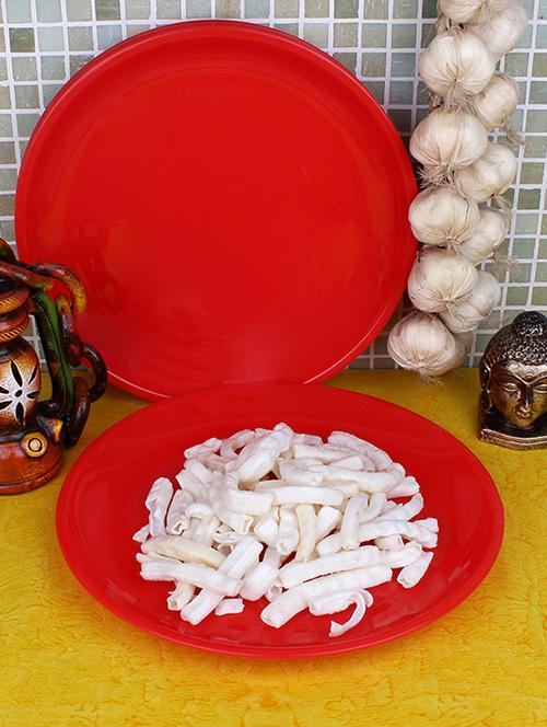 red food grade plastic full plates set - 1263952 - Very Small Image - 1