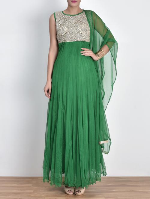 dark green embellished net suit set - 1264529 - Very Small Image - 1