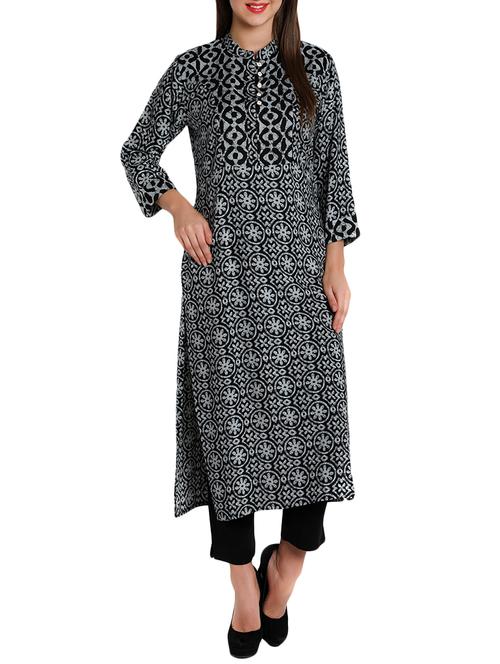 printed straight kurta - 12648392 - Very Small Image - 1