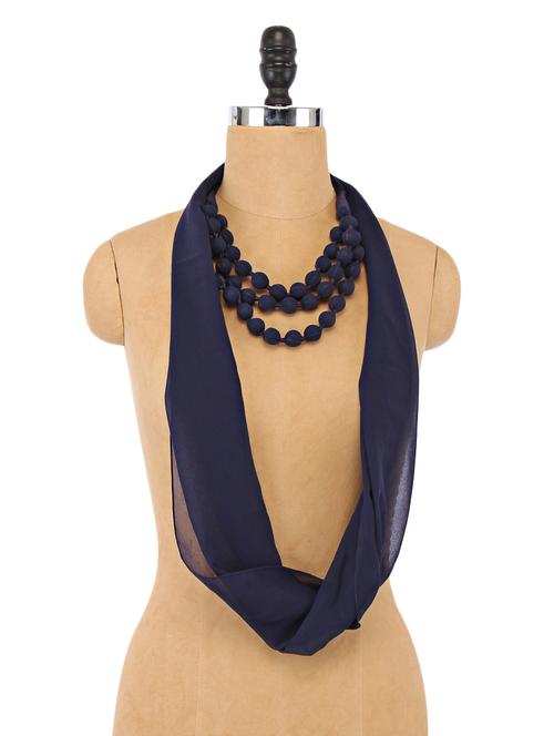 navy blue polyester beaded infinity scarf - 1264954 - Very Small Image - 1
