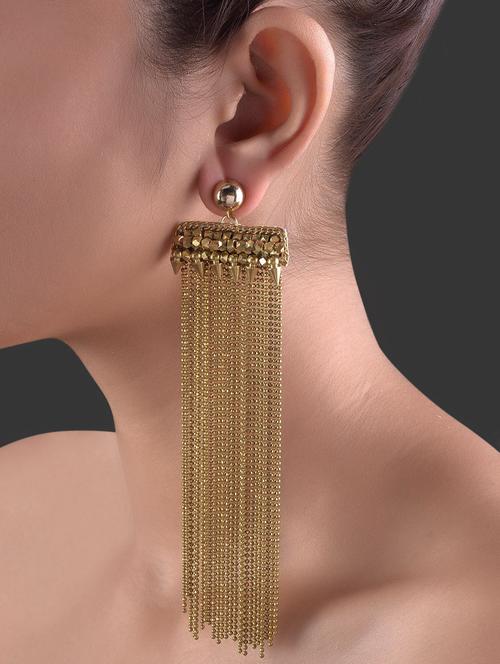 gold chains dangler earrings - 1265301 - Very Small Image - 1