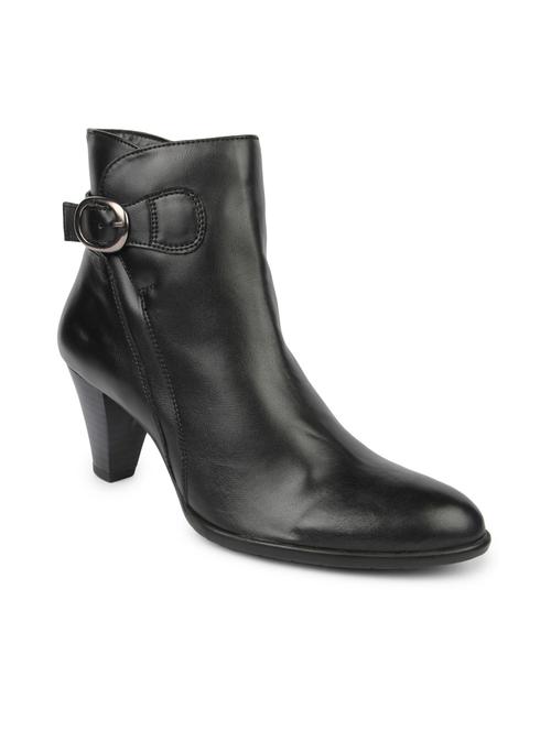 Black Zippered Leatherette Boots - 1266797 - Very Small Image - 1