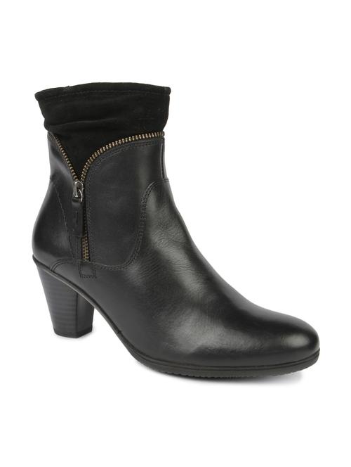 black zippered leatherette boots - 1266813 - Very Small Image - 1