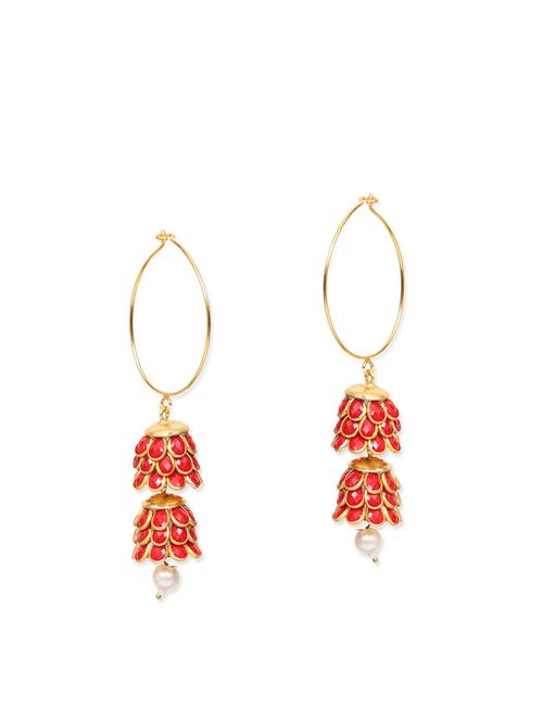 red metal hoop earring - 12677612 - Very Small Image - 1