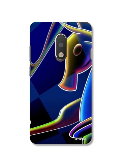 hamee tm thin fit printed hard back case cover for motorola moto x force cover (neon chess) - 12698017 - Very Small Image - 1