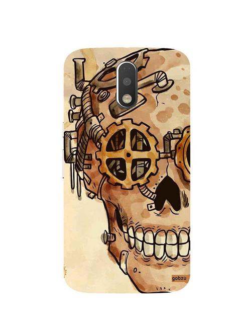 customizable hamee original cover thin fit plastic hard back case cover for motorola moto x force  robo skull - 12698281 - Very Small Image - 1