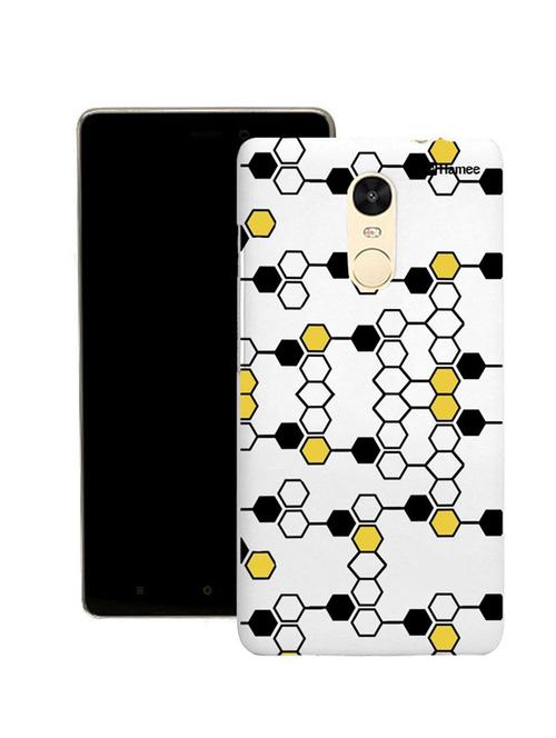 customizable hamee original cover thin fit plastic hard back case cover for motorola moto x force (honeycomb / yellow x black) - 12698463 - Very Small Image - 1