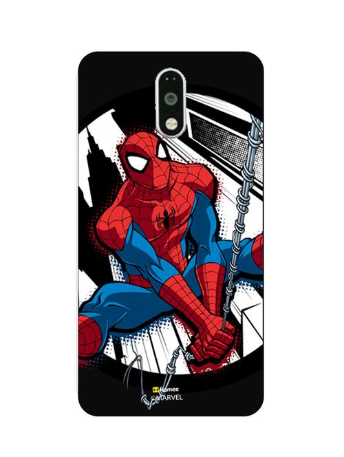 hamee marvel ultimate spider man licensed slim fit plastic hard back case cover for gionee s6s (swinging / badge) - 12699188 - Very Small Image - 1