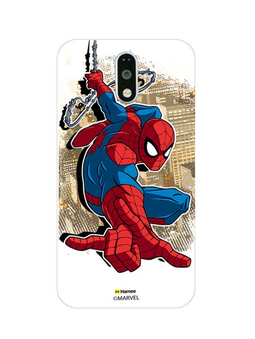 hamee marvel ultimate spider man licensed slim fit plastic hard back case cover for gionee s6s (brown swinging / white) - 12699192 - Very Small Image - 1