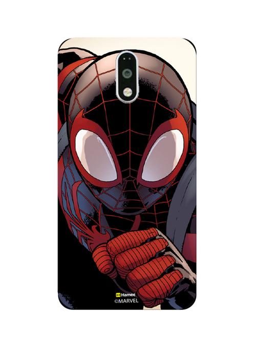 hamee marvel ultimate spider man licensed slim fit plastic hard back case cover for gionee s6s (black spiderman / face) - 12699244 - Very Small Image - 1