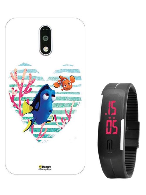 hamee disney pixar finding dory licensed hard back case cover for motorola moto g turbo cover with free digital watch - combo 13 - 12701274 - Very Small Image - 1