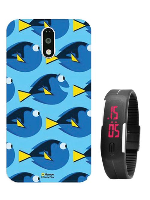 hamee disney pixar finding dory licensed hard back case cover for motorola moto g turbo cover with free digital watch - combo 1 - 12701295 - Very Small Image - 1