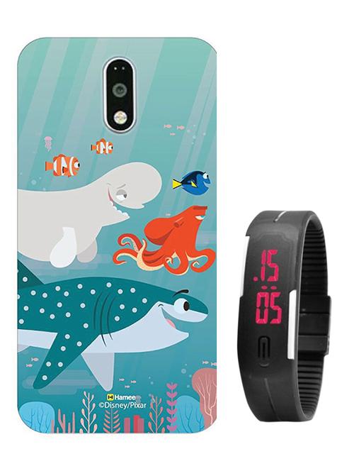 hamee disney pixar finding dory licensed hard back case cover for motorola moto g turbo cover with free digital watch - combo 17 - 12701307 - Very Small Image - 1