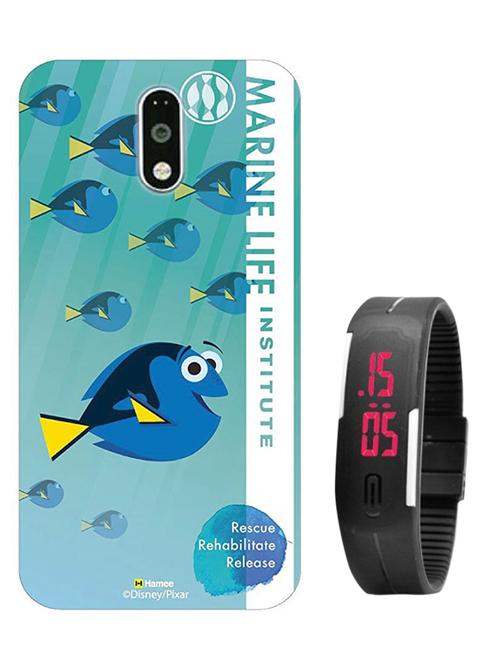 hamee disney pixar finding dory licensed hard back case cover for motorola moto g turbo cover with free digital watch - combo 33 - 12701319 - Very Small Image - 1