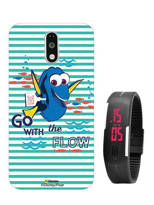 hamee disney pixar finding dory licensed hard back case cover for motorola moto g turbo cover with free digital watch - combo 37 - 12701322 - Very Small Image - 1